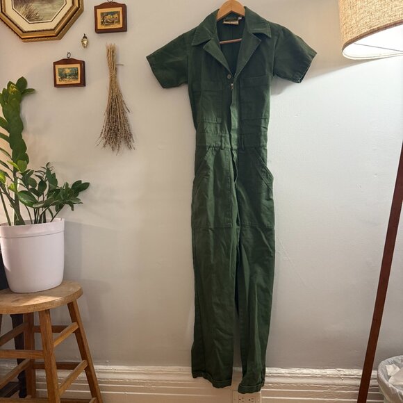 Big Bud Press - Short Sleeve Jumpsuit - Dark Emerald Green XXS - Picture 4 of 6